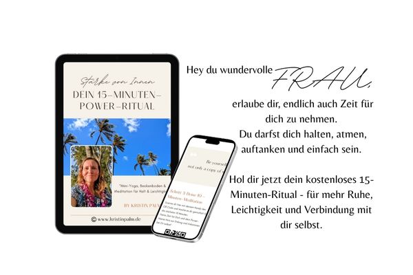 Smartphone und Tablett auf dem mein Freebie "Dein 15min Power-Ritual" zu sehen ist