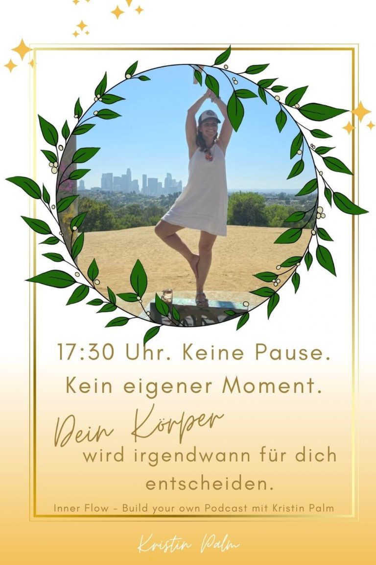 Frau macht Baum - Yoga Pose – erschöpft, nachdenklich – Podcast Inner Flow Kristin Palm Mental Load Pause